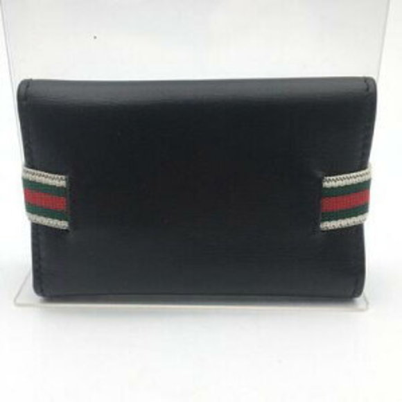Gucci Lowest Webbing Guaranteed Leather Black Case - Picture 1 of 7